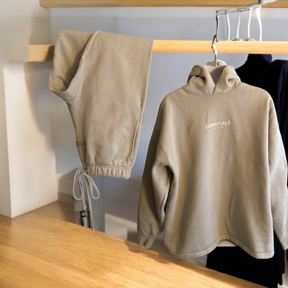 Essentials Tan Fear of God Jogger Sweatpants Set Relaxed Fit